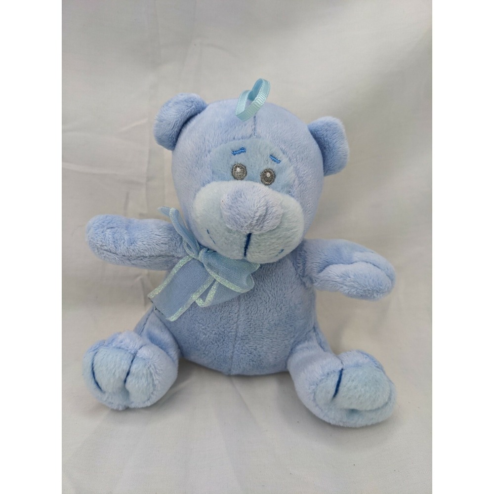The Petting Zoo Blue Rattle Bear Plush 6 Inch 2013 Stuffed Animal Toy